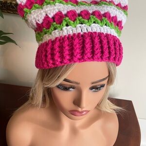 Handcrafted Colorful Tulip Crochet Beanie